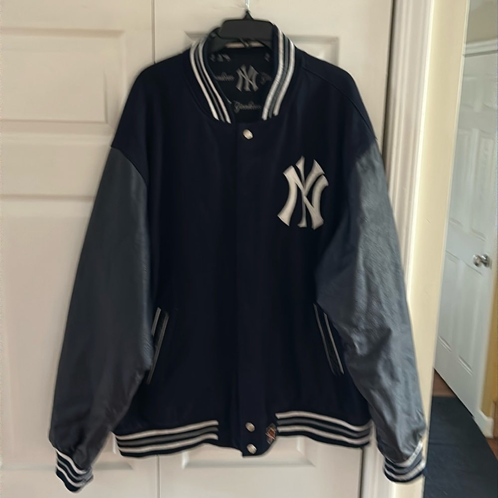 Vintage Light use 2XL New York Yankees JH REVERSIBLE LETTERMAN waterproof inside